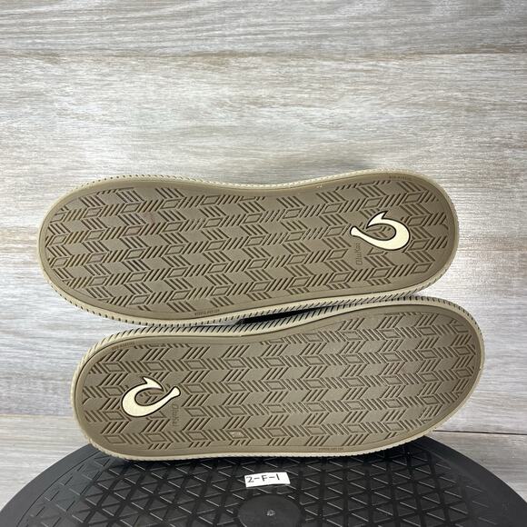 Olukai Men's Mua Ili Sheepskin Lining Brown Leather Slippers Size 8 - Picture 9 of 9